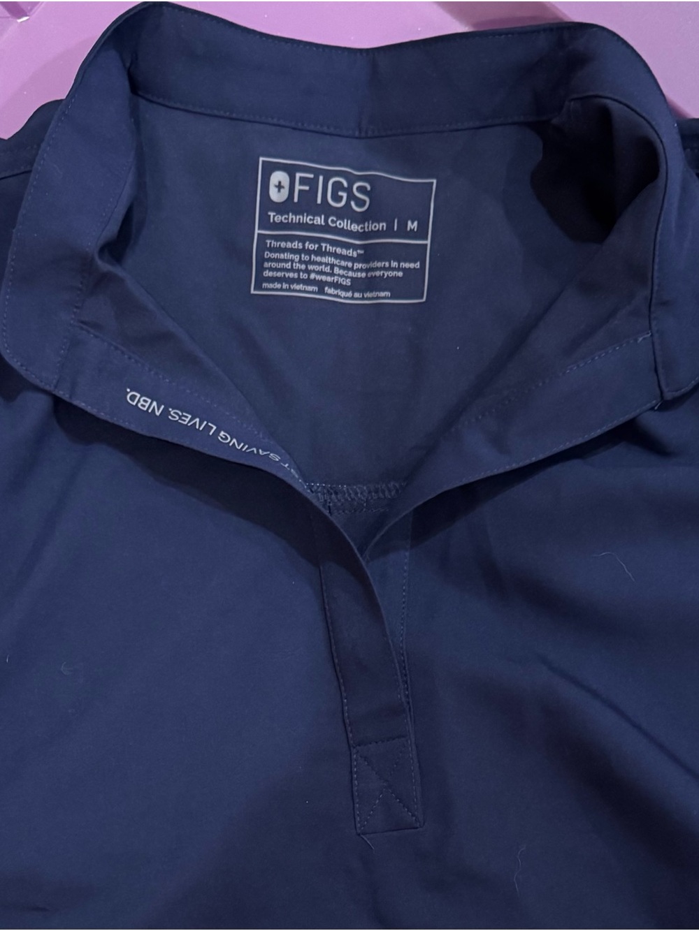 FIGS Woman’s Rafaela Oversized Navy Scrub Top
